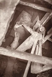 Balance Box Dolcoathin kaivoksella, kuvitus J.C. Burrowsin ja William Thomasin teoksesta "Amongst mines and miners, or Underground Scenes by Flash-Light" 1893 (seepiakuva)