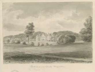 Cheadle - Booth Hall ("The Shawe"): seepiapesupiirustus