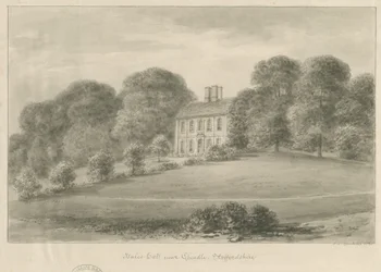 Cheadle - Hales Hall: seepiapesupiirustus, 1841