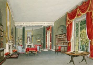 Kirjasto ja piirustushuone Bromley Hillissä, Kentissä (oikean Charles Longin istuin)