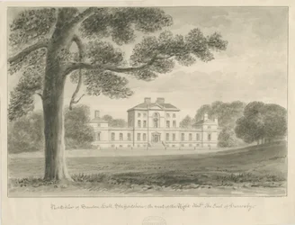 Sandon Hall: seepiapesupiirustus