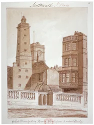 "Shot Manufactory, Tooley Street, London Bridgestä", Bermondsey, Lontoo, 1828