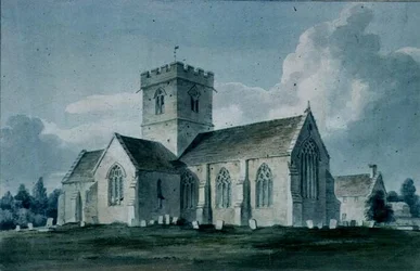 Kaakkoisnäkymä Dintonin kirkolle, 1805
