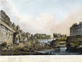 Pariisi: Näkymä Pont Notre-Damesta - teoksessa "Paris vu par J.C. Mats", toim. Miller, Lontoo