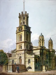 Pyhän Yrjön kirkko idässä, Stepney, Lontoo, 1811