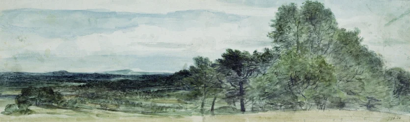 Näkymä Hursleyssä, Hampshire, 1804 (mustaliitu ja akvarelli).