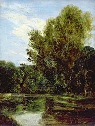 Hampsteadin lampien kulma (öljyä aluksella)