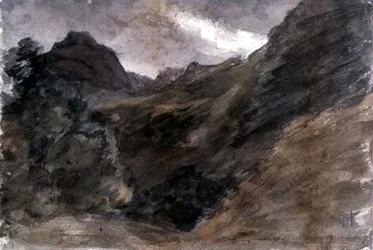 Eagle Crag, Borrowdale, 1806, (suora) (lyijykynä ja wc)