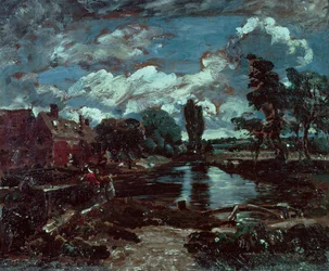 Flatfordin mylly Stour-joen lukkopaikalta, noin 1811