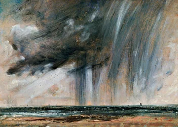 Sadekuuro meren yllä, merimaisematutkielma sadepilvineen, noin 1824-1828, 22,2 x 31 cm