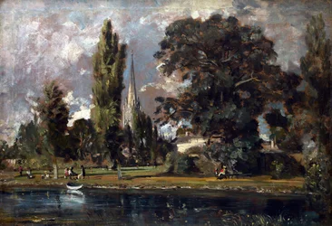 Salisburyn katedraali ja Leadenhall Avon-joelta, 1820