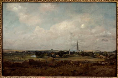 Näkymä Salisburysta Englannissa John Constablen (1776-1837) maalaus (ec.engl.) Su. 0,35x0,51 m Pariisi, Musee du Louvre.