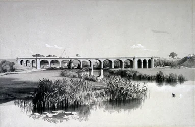 Avon Viaduct, Wolston, 2. heinäkuuta 1837 (kynä ja muste ja pesu paperille)