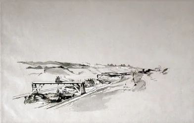 Blisworth Cutting, Northamptonshire, syyskuu 1838 (kynä ja muste ja pesu paperille)