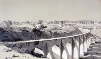 Boundary Wall, Camden Townin asema, 14. lokakuuta 1836 (kynä ja muste ja pese paperille)