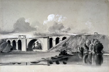 Sherbourne Viaduct, lähellä Coventryä, 27. heinäkuuta 1837 (kynä ja muste ja pesu paperille)