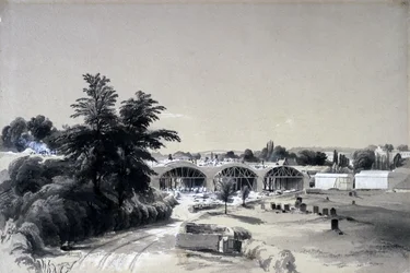 Weedon, Northamptonshire, 6. heinäkuuta 1837 (kynä ja muste ja pesu paperille)