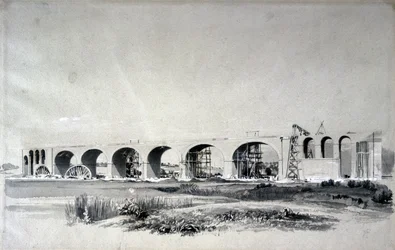 Wolverton Viaduct, 30. kesäkuuta 1837 (kynä ja muste ja pesu paperille)