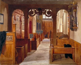 Charterhouse Chapelin sisustus, Lontoo, 1885.