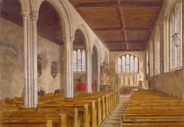 Sisäkuva St Peter ad Vinculan kappelista, Tower of London, Stepney, Lontoo, 1883