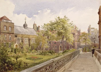 Staple Inn Hall puutarhan puolelta, 1882