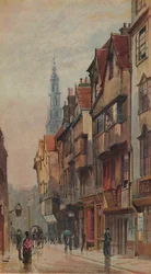 Näkymä Wych Streetille, Westminster, itään New Inn Gatewaysta, Lontoo, c1880