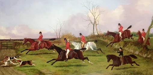Full Cry with His First Hunt (öljy kankaalle)