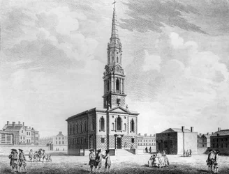 Luoteisnäkymä St Gilessin kirkolle Fieldsissä, 1753