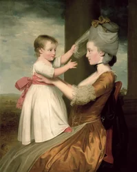 Muotokuva Elizabeth Mortlockista (s.1756) ja hänen poikastaan John Mortlock nuoremmasta, 1779 (katso pari kohdasta 332898)