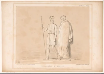 Spotprent tapasi Lord Lincolnin ja Sir Robert Peelin Telemachus ja Mentor (otsikko esineessä) HB Sketches (sarjan otsikko objektissa)