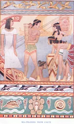 Merikauppiaita Kreetalta, kuvitus Myths of Cretesta ja Pre-Hellenic Europe -pubista. Gresham Publishing Company Limitedin 1920-luvulla