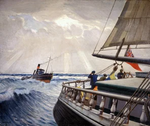 Iquique, matkalla Lontoon (Englanti) ja Sydneyn (Australia) välillä joulukuun ja huhtikuun 1899 välisenä aikana, ja hinaaja Warrior.
