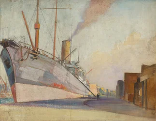 Kaapelinlaskualus "Telconia", noin 1910-30 (öljy paperille).