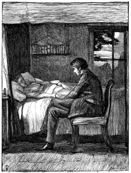 Kuvitus Owen Meredithin runoon Viimeiset sanat, 1860.