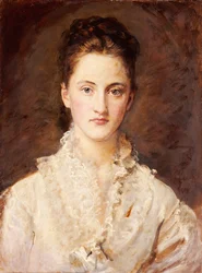 Taiteilijan tyttären Marian muotokuva, puolipitkä, 1875-76
