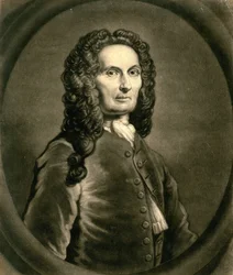 Ranskalaisen matemaatikon Abraham de Moivren muotokuva 1667-1754, 1736