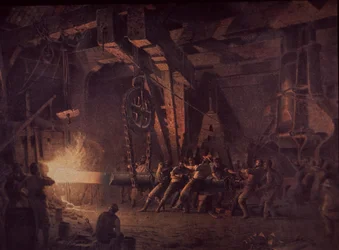 West Point Gun Foundry, akselin taonta, n. 1867 (öljy kankaalle)