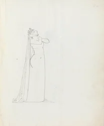 Mrs Siddons Constance, 1783 (kynä, muste ja pesu paperille)