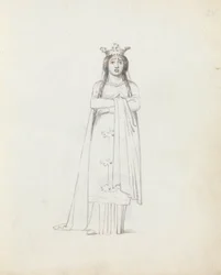 Mrs Siddons Constance, 1783 (kynä, muste ja pesu paperille)