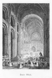 Kohtaus William Harrison Ainsworthin elokuvasta Old St Pauls, 1855