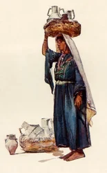 Syyrian talonpoika maitoastioilla, 1902.