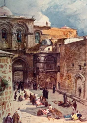 Pyhän haudan kirkon esipiha, 1902.