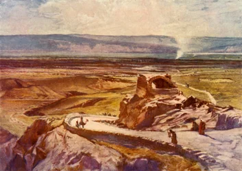 Jerikon tasango katselee kohti Moabin vuoria, 1902.