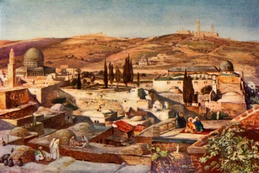 Temppelialue ja Öljyvuori Siionin vuorelta, 1902.
