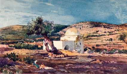 Raakelin hauta Jerusalemista Hebroniin johtavan tien varrella, 1902.
