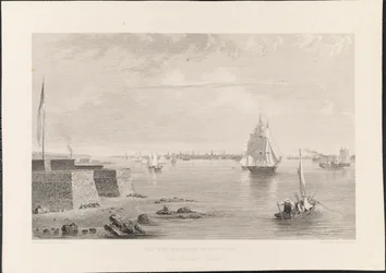 Bay and Harbour of New York Bedlonin [Bedloen] saarelta, kaiverrus James Smillie, n. 1840 (kaiverrus)