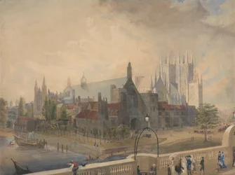 Vista do Westminster Hall e da Abadia do Bridgefinnish