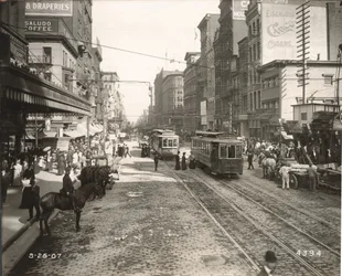 Market Street, itään osoitteesta 10, Philadelphia, 1907