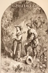 Kuvitus As You Like It -julkaisusta "The Illustrated Library Shakespeare", julkaistu Lontoossa 1890