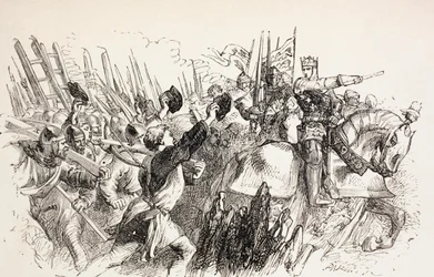 Kuningas Henrikin joukot Harfleurin piirityksessä Ranskassa 1890